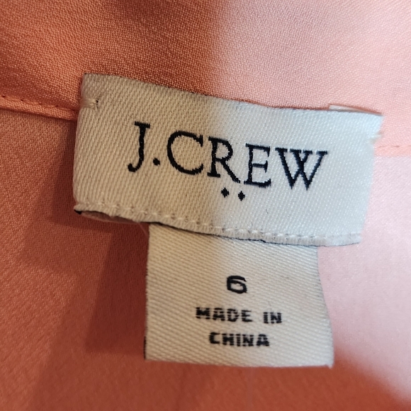 NWT J. Crew Size 6 Light Pink Coral Peach Ruffle Trim Crepe Sleeveless Blouse - Picture 5 of 16